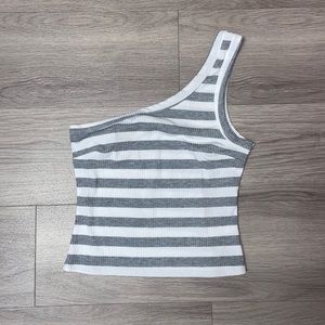 Impeccable Pig Striped One Shoulder Top